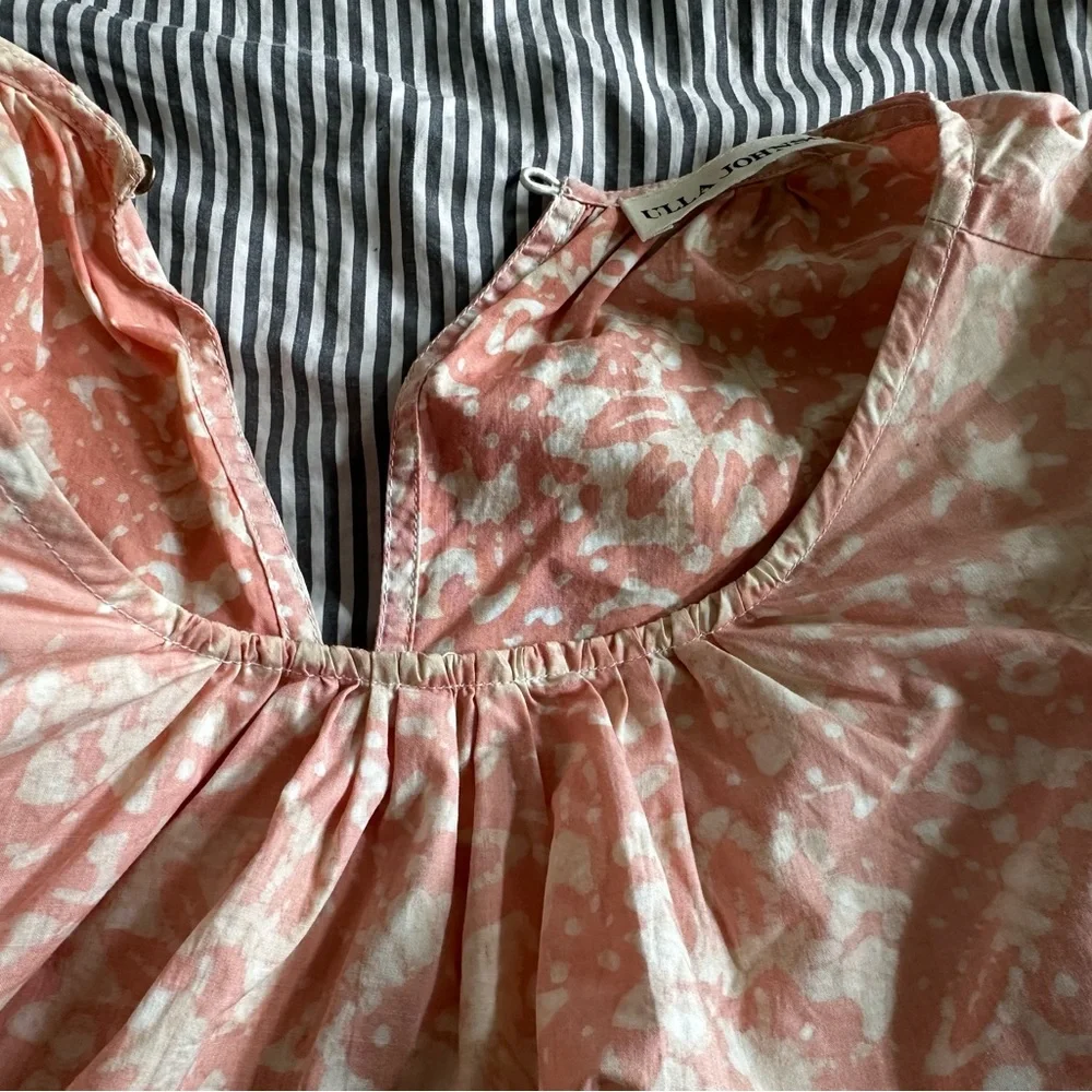 CLEARANCE Ulla Johnson Floral Ruffle Blouse in Pink and White--Size M - Picture 4 of 4